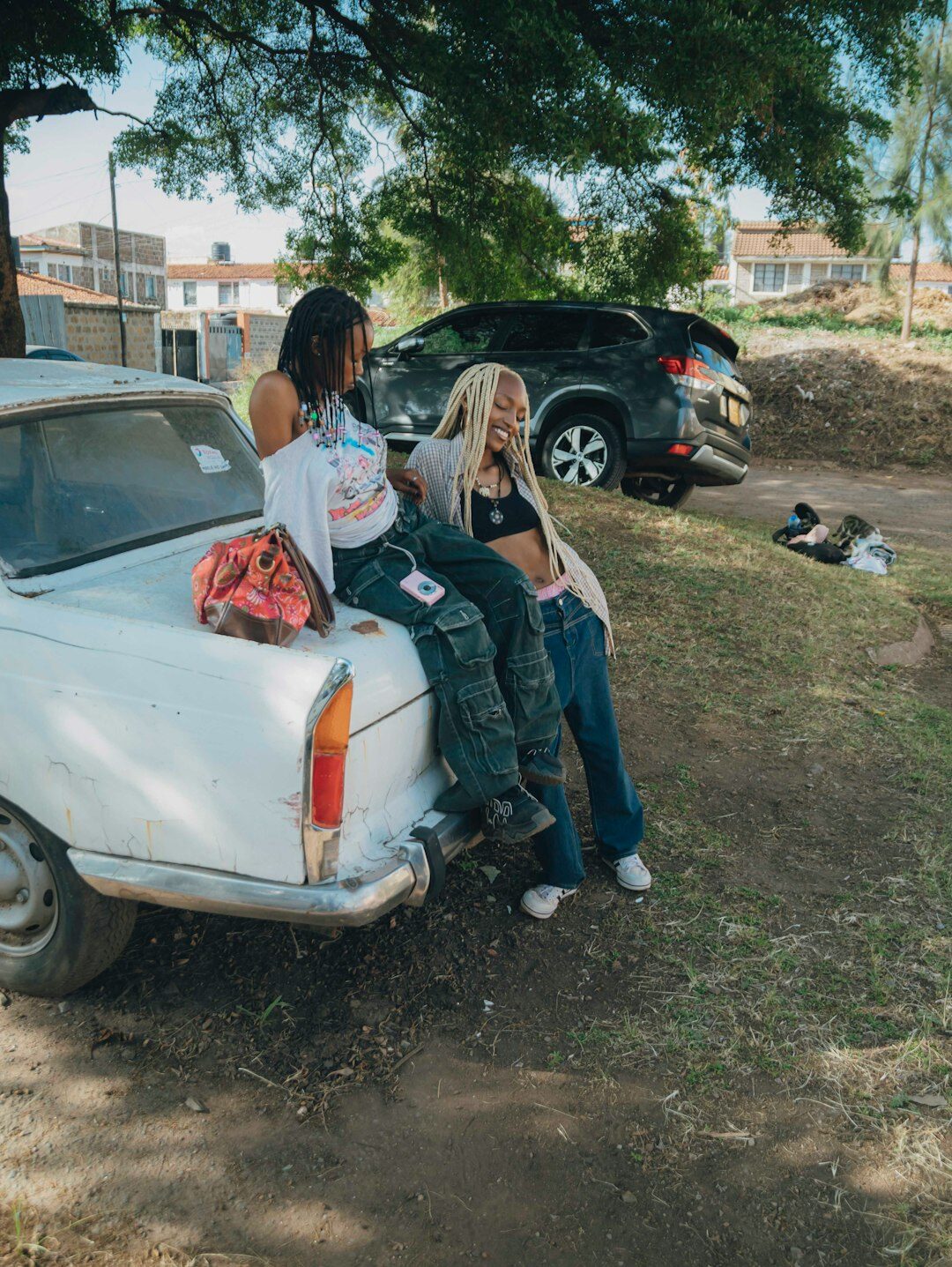 friends chatting outdoors