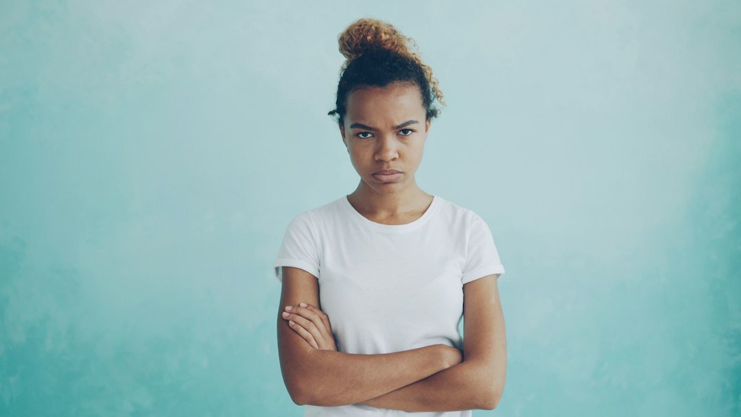 woman expressing opinion confidently