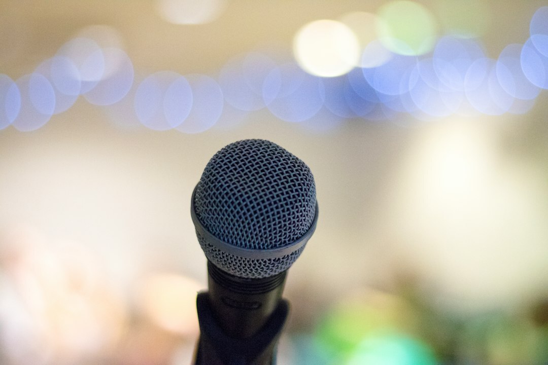 person practicing public speaking